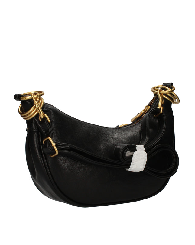 Gio Cellini DD068 hobo bag nera con anelli dorati