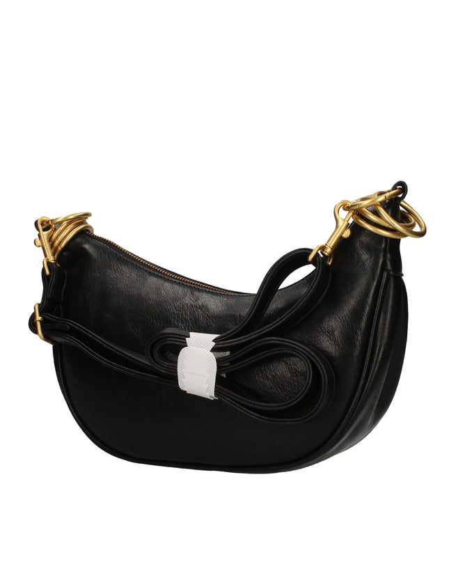 Gio Cellini DD068 hobo bag nera con anelli dorati