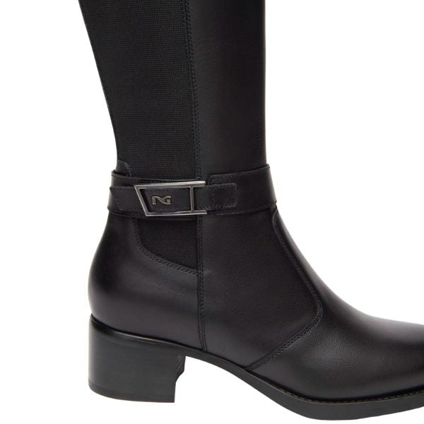 Nero Giardini Stivali Donna in Pelle e Tessuto I514643D Nero