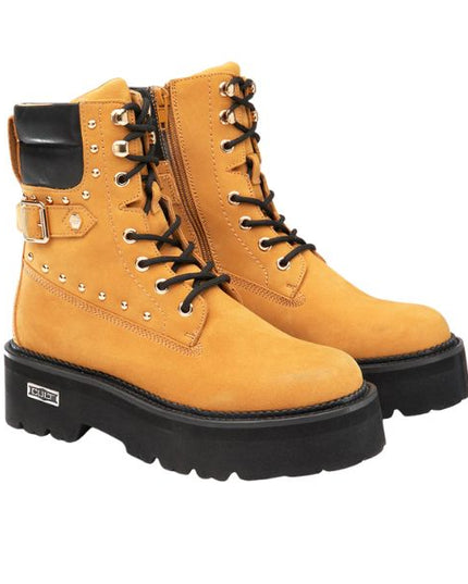 Cult Rocky 4641 anfibi platform con borchie chestnut