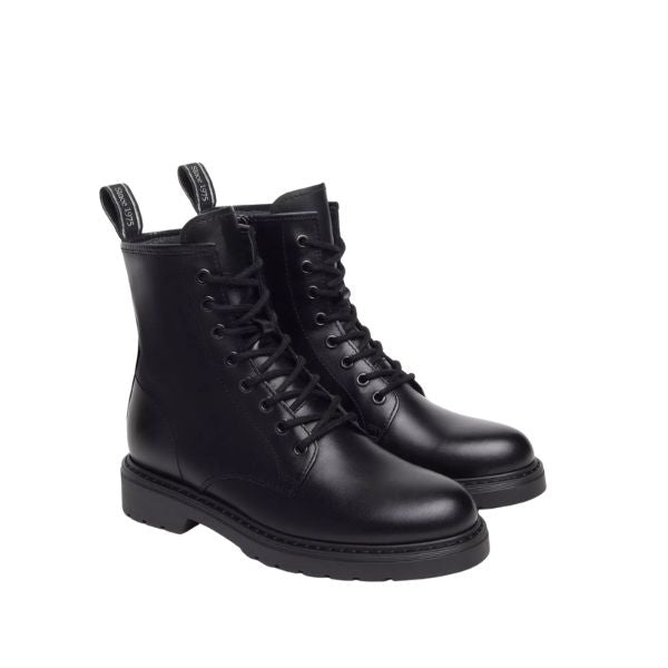 Nero Giardini Anfibi Donna in Pelle Nero