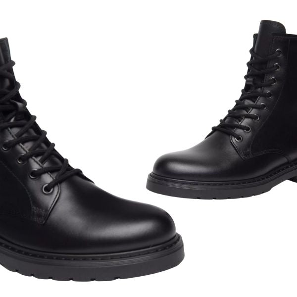 Nero Giardini Anfibi Donna in Pelle Nero