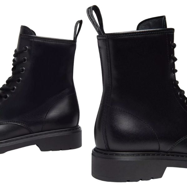 Nero Giardini Anfibi Donna in Pelle Nero