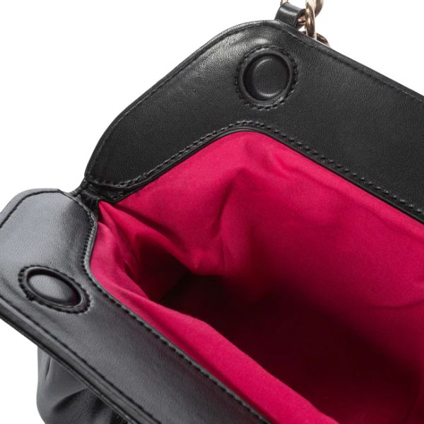 Secret Pon Pon Margaret Clutch S borsa a spalla in ecopelle nera