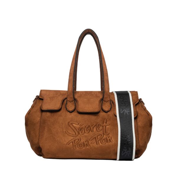 Secret Pon Pon Monica Suede Tote M borsa a mano con tracolla removibile
