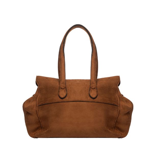 Secret Pon Pon Monica Suede Tote M borsa a mano con tracolla removibile