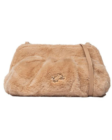 Secret Pon Pon Margaret M borsa a tracolla in pelliccia sintetica beige