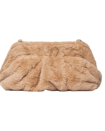 Secret Pon Pon Margaret M borsa a tracolla in pelliccia sintetica beige