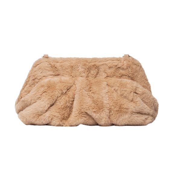 Secret Pon Pon Margaret M borsa a tracolla in pelliccia sintetica beige