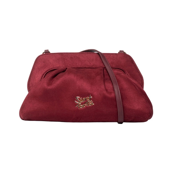 Secret Pon Pon Margaret Suede Clutch M borsa a mano con tracolla