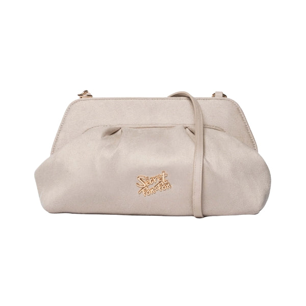Secret Pon Pon Margaret Suede Clutch M borsa a mano con tracolla