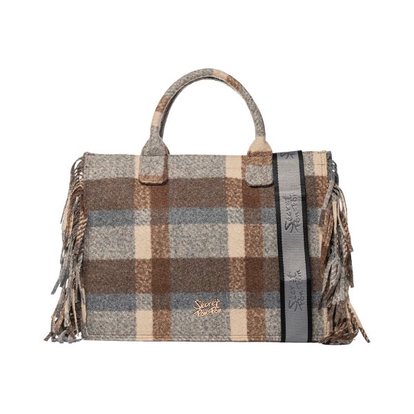 Secret Pon Pon Isabella Tote Large borsa a mano in tessuto