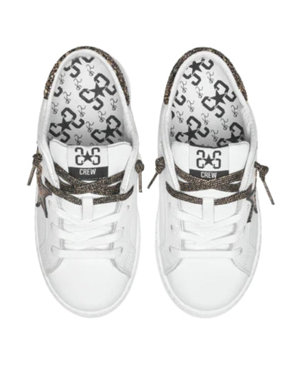 2Star Sneakers Bambina Low in Pelle Bianca