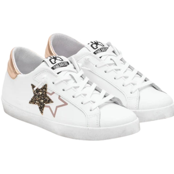 2Star Prime Star Sneakers Donna in Pelle Bianca