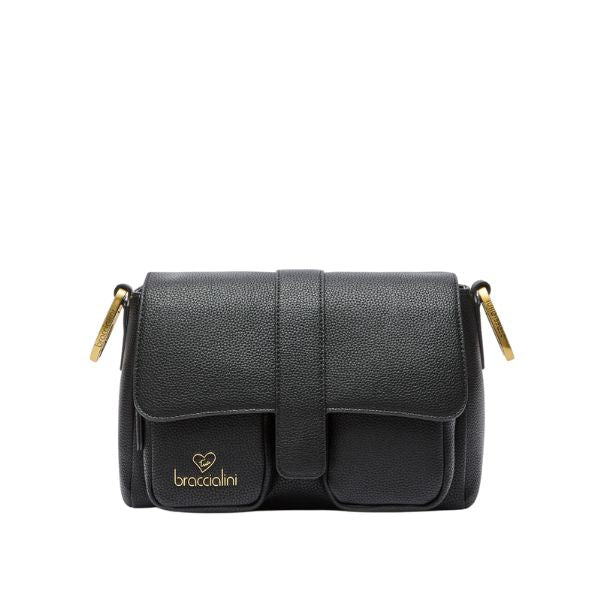 BRACCIALINI JINNY JEWELS B18624 Borsa a mano con due tasche frontali Nera