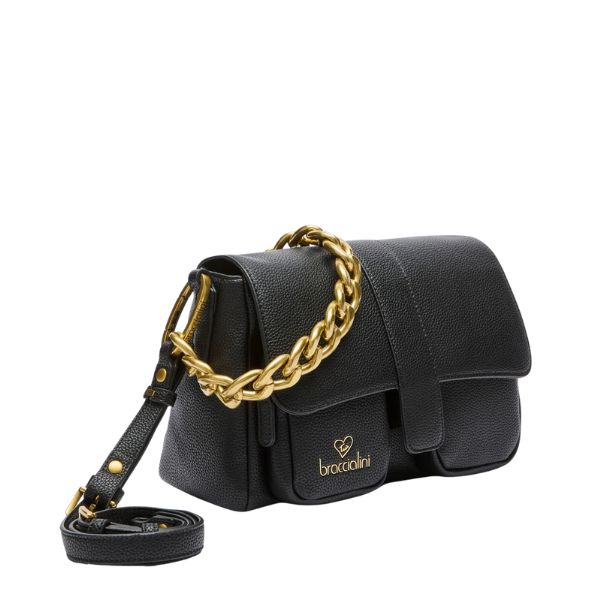 BRACCIALINI JINNY JEWELS B18624 Borsa a mano con due tasche frontali Nera