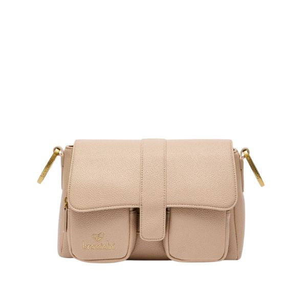 BRACCIALINI JINNY JEWELS B18624  Borsa a amano con due tasche frontali Taupe