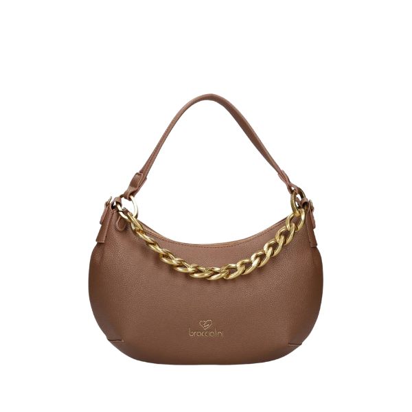 BRACCIALINI BETH JEWELS B18532 Borsa a mano a mezza luna piccola Marrone