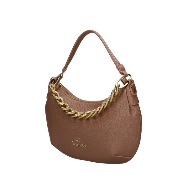 BRACCIALINI BETH JEWELS B18532 Borsa a mano a mezza luna piccola Marrone