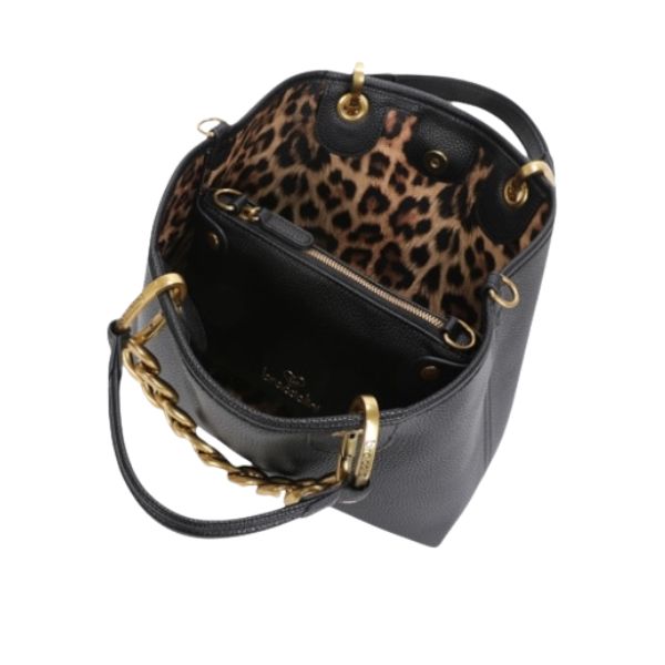 BRACCIALINI BETH JEWELS B18530 Borsa a mano con catena dorata grande Nera