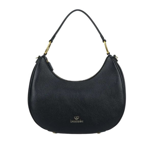BRACCIALINI AMY B18504 Borsa a spalla a mezza luna grande Nera