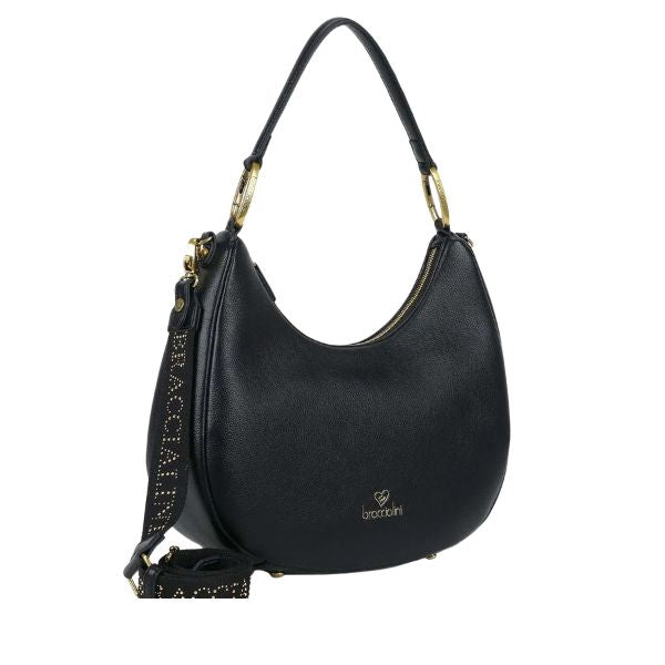 BRACCIALINI AMY B18504 Borsa a spalla a mezza luna grande Nera