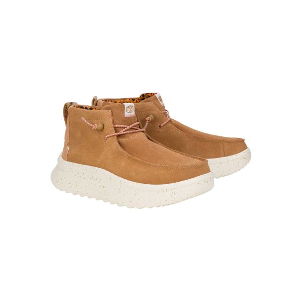 Hey Dude Wendy Peack Hi scarponcini platform in suede con lacci elastici