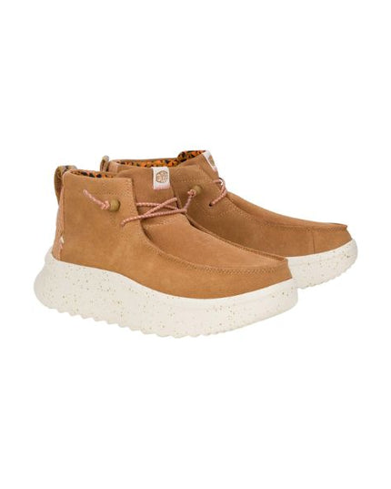 Hey Dude Wendy Peack Hi scarponcini platform in suede con lacci elastici