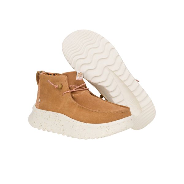 Hey Dude Wendy Peack Hi scarponcini platform in suede con lacci elastici