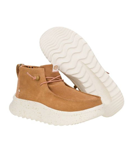 Hey Dude Wendy Peack Hi scarponcini platform in suede con lacci elastici