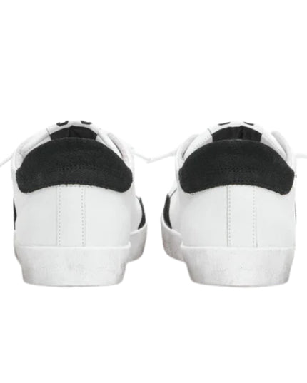2Star Prime Star Sneaker in Pelle Bianca con Dettagli in Crosta Nera