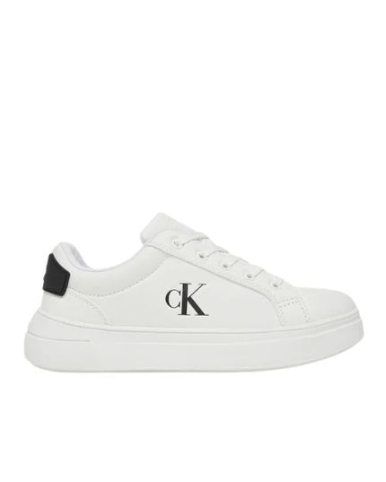 Calvin Klein sneakers in ecopelle bianca con logo monogram