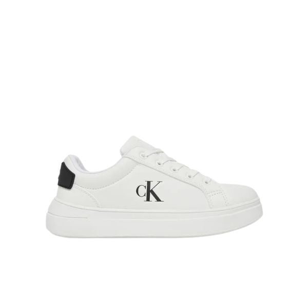 Calvin Klein sneakers in ecopelle bianca con logo monogram