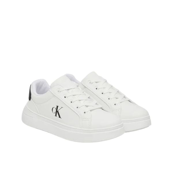 Calvin Klein sneakers in ecopelle bianca con logo monogram