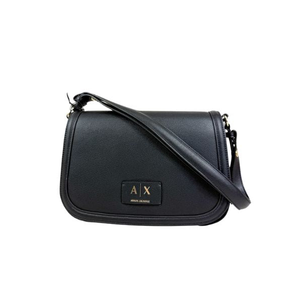 Armani Exchange borsa a spalla con patta nera