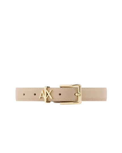Armani Exchange cintura donna in pelle con fibbia oro