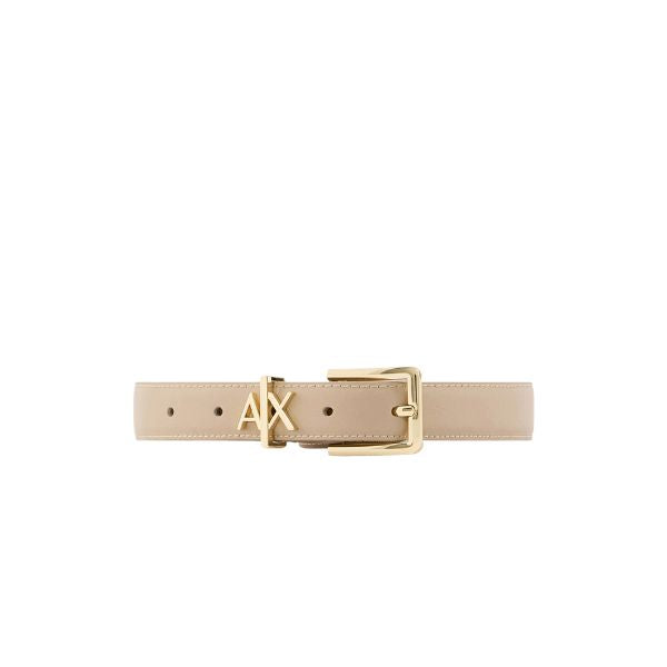 Armani Exchange cintura donna in pelle con fibbia oro