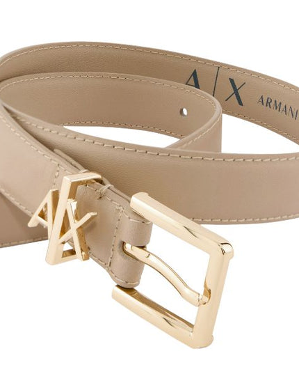 Armani Exchange cintura donna in pelle con fibbia oro
