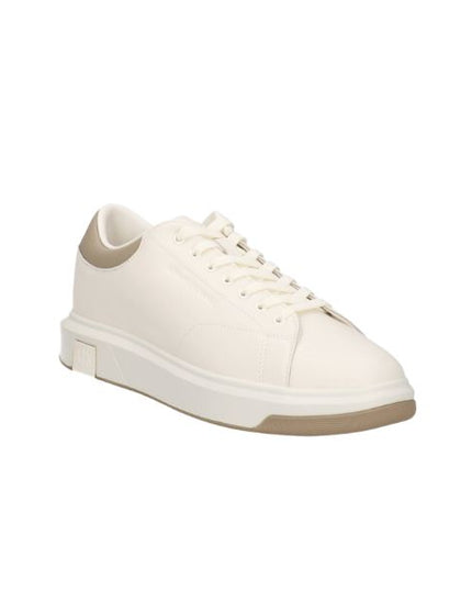 Armani Exchange sneakers basse bianche e beige