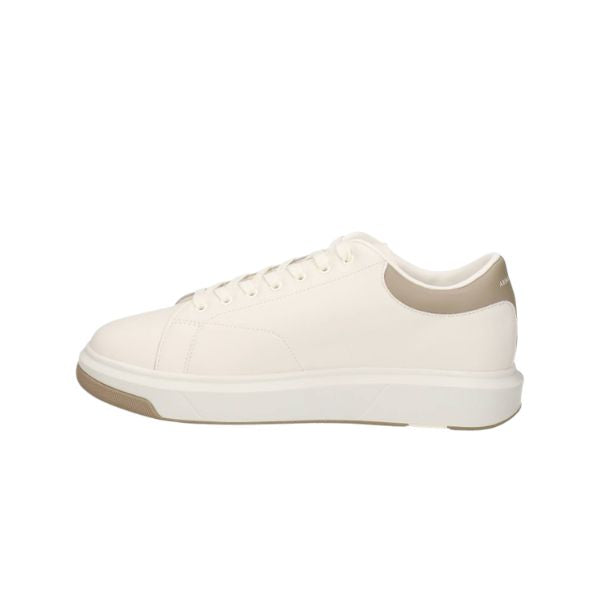 Armani Exchange sneakers basse bianche e beige