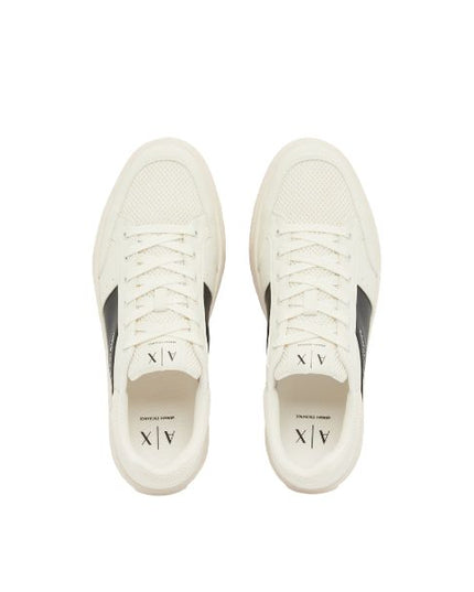 Armani Exchange sneakers bianche con logo laterale a contrasto