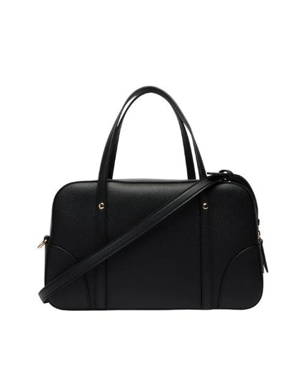 Armani Exchange bauletto nero con logo oro