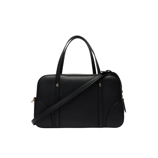 Armani Exchange bauletto nero con logo oro