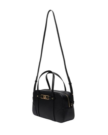 Armani Exchange bauletto nero con logo oro