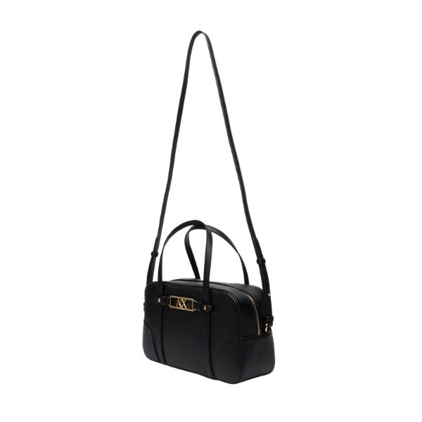 Armani Exchange bauletto nero con logo oro