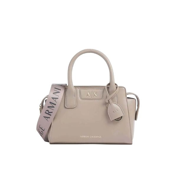 Armani Exchange borsa a mano top handle piccola sand
