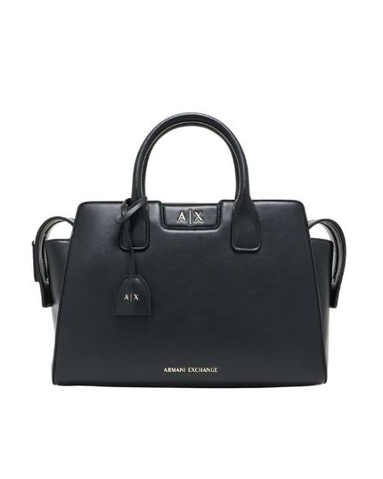 Armani Exchange borsa a mano top handle grande nera
