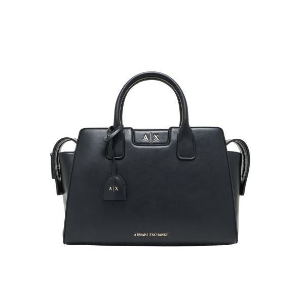 Armani Exchange borsa a mano top handle grande nera