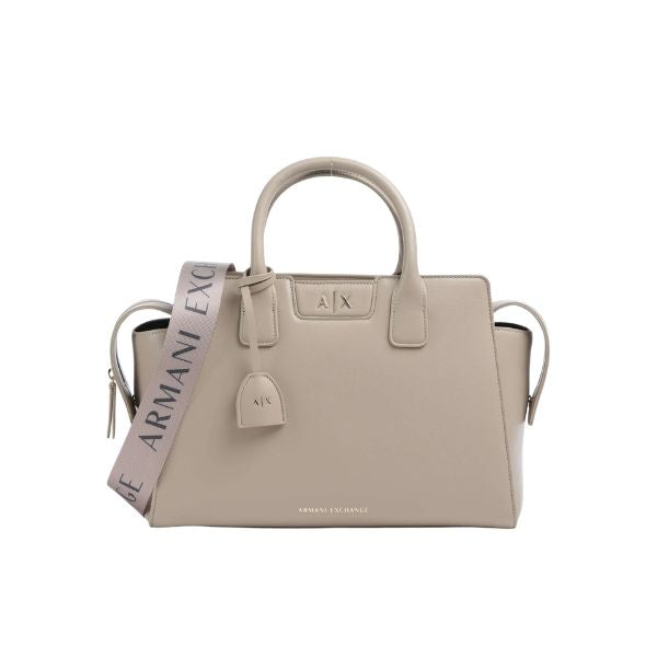 Armani Exchange borsa a mano top handle grande sand