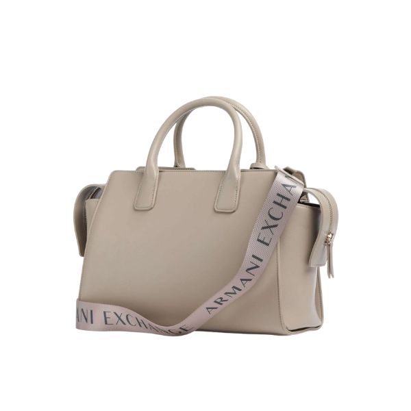 Armani Exchange borsa a mano top handle grande sand